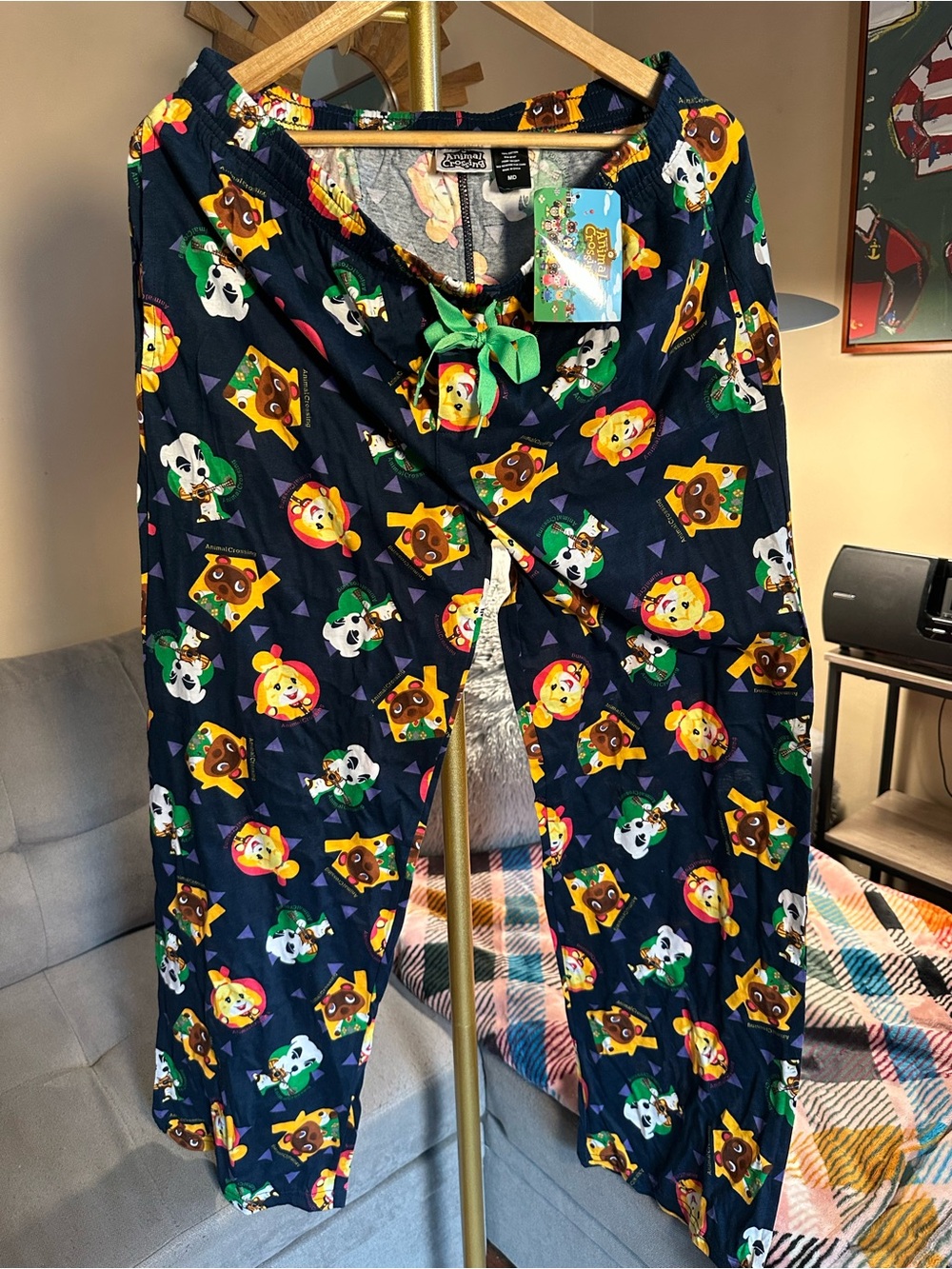 Animal Crossing Nintendo Navy Men's Printed Pajama Pants